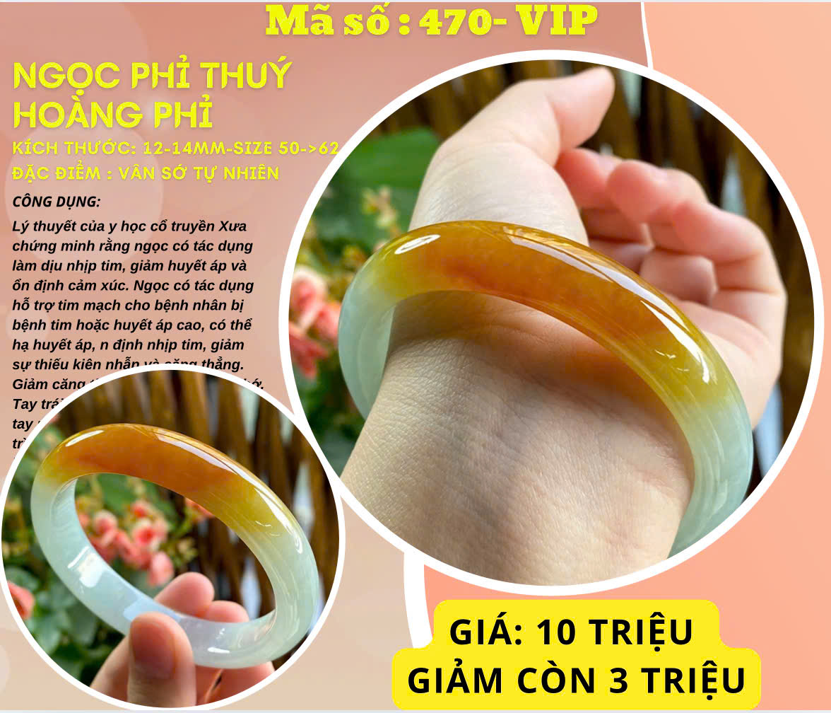 Vòng Tay Ngọc Phỉ Thúy Miến Điện - Mã số 459-Luxury
