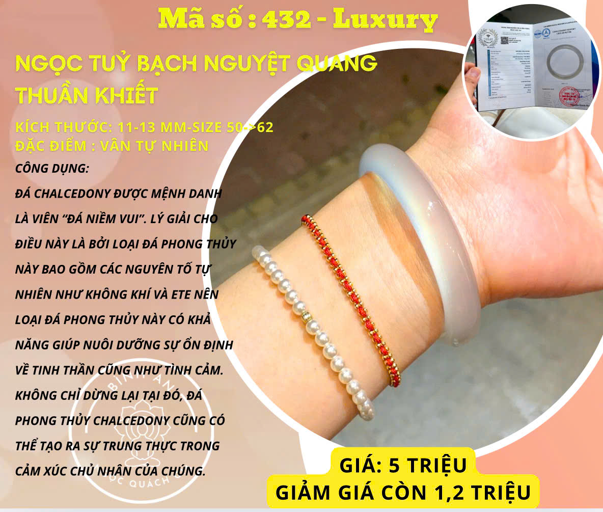 Vòng Tay Ngọc Phỉ Thúy Miến Điện - Mã số 459-Luxury