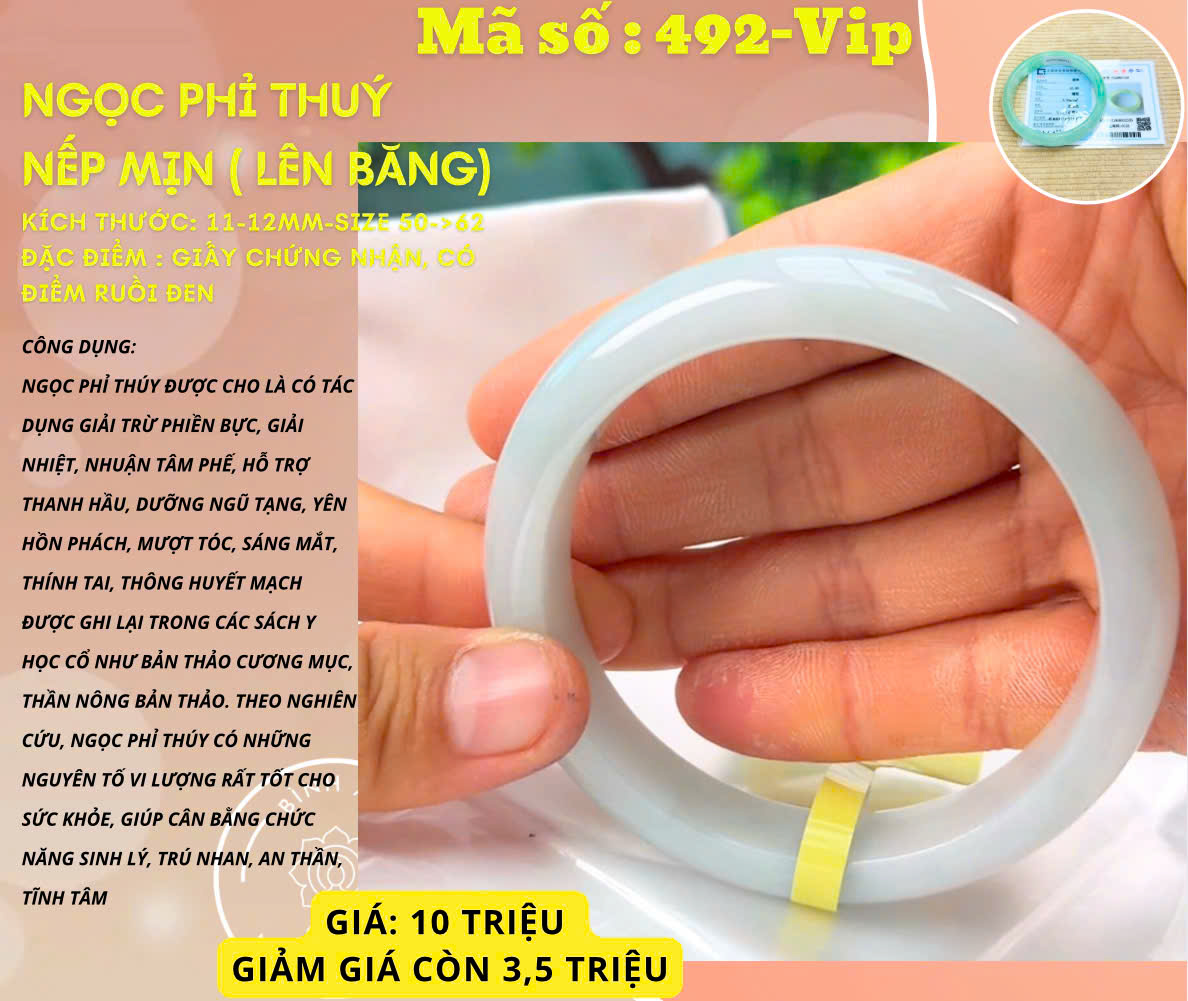 Vòng Tay Ngọc Phỉ Thúy Miến Điện - Mã số 459-Luxury