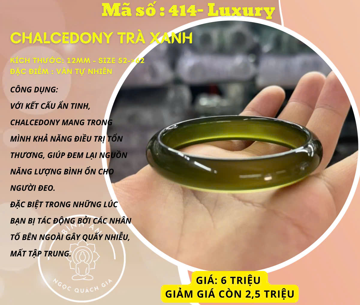 Vòng Tay Ngọc Phỉ Thúy Miến Điện - Mã số 459-Luxury